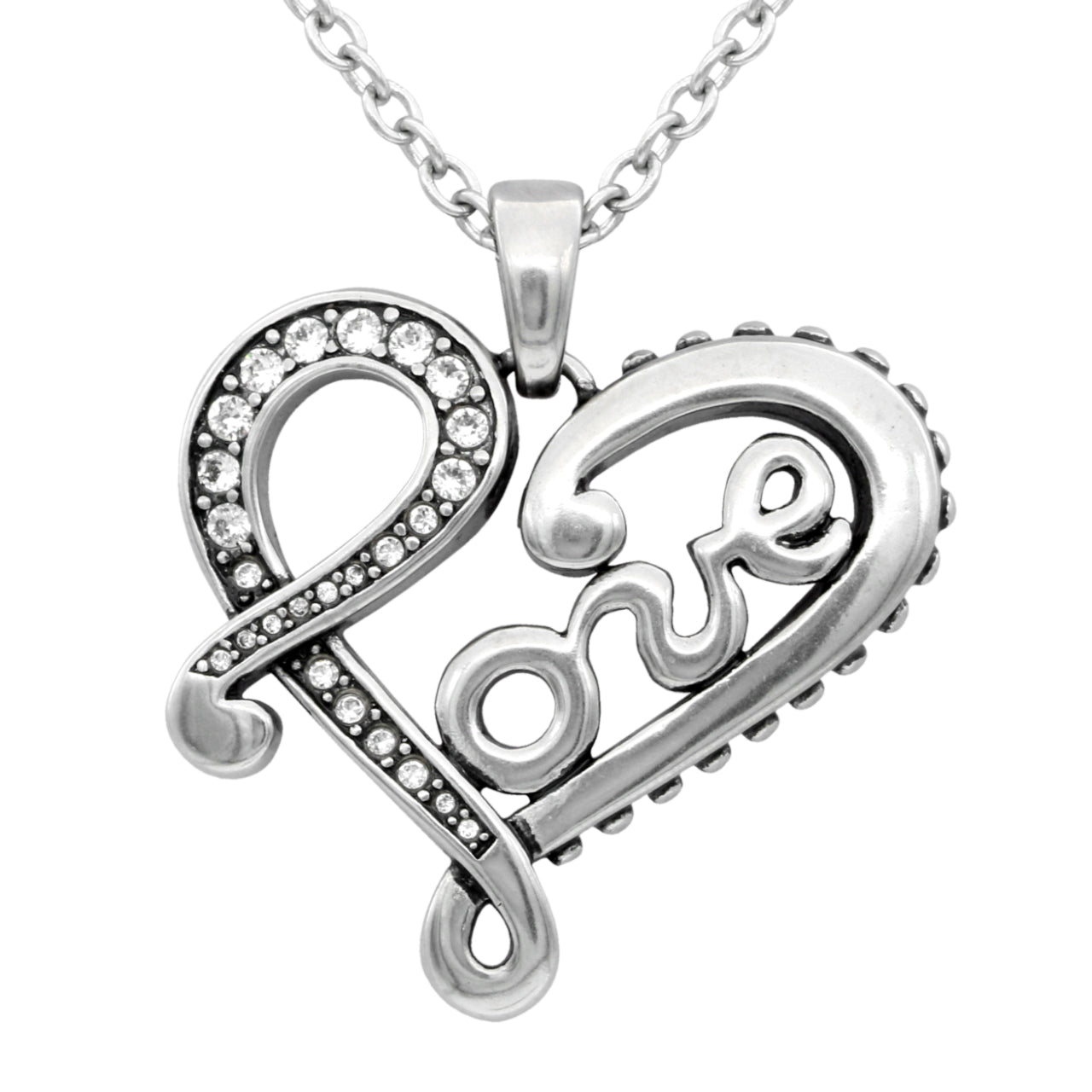 Engraved LOVE letter Heart Necklace