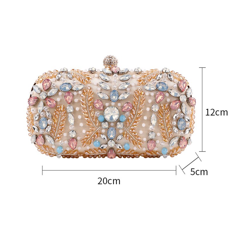 Luxury Rhinestone Crystal Clutch Purse with Chain