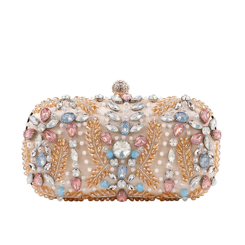 Luxury Rhinestone Crystal Clutch Purse with Chain