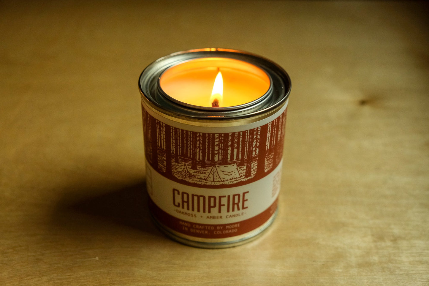 Campfire Candle -citrusy, subtly smoky, pine scent.