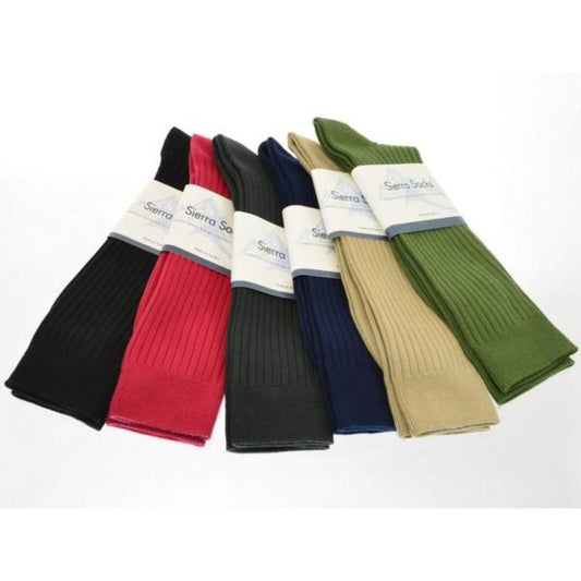 Classic Fine Ribbed Combed Cotton Summer Crew Socks