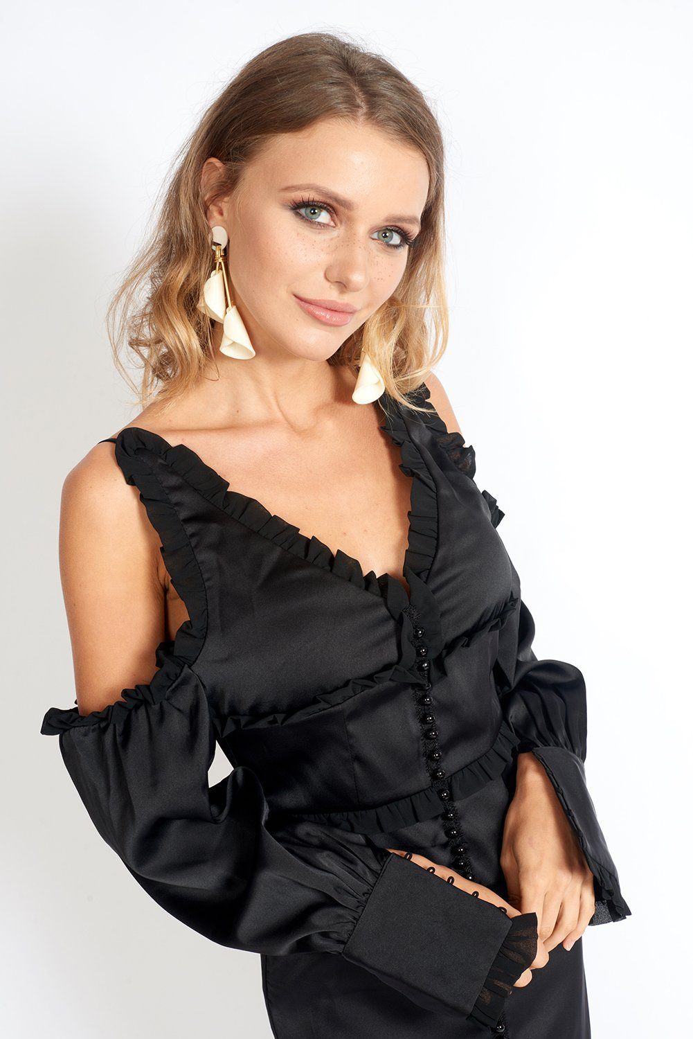 Night At The Museum Little Black Satin Dress