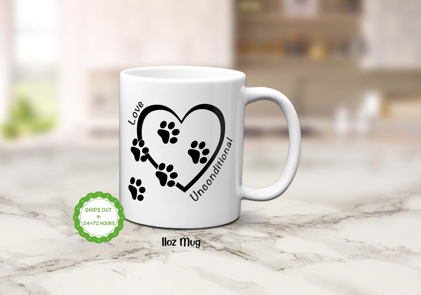 Dog Love Unconditional Heart Mug