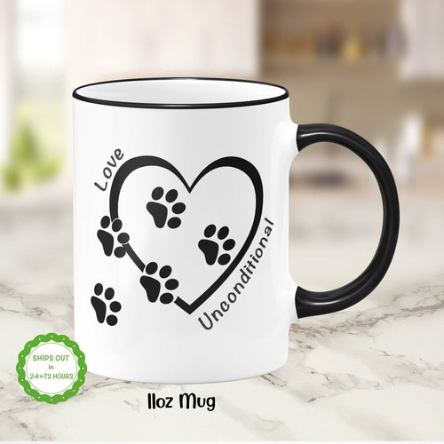 Dog Love Unconditional Heart Mug