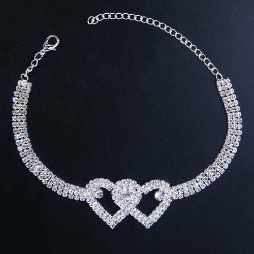 Double Heart Anklet Bracelet for Women