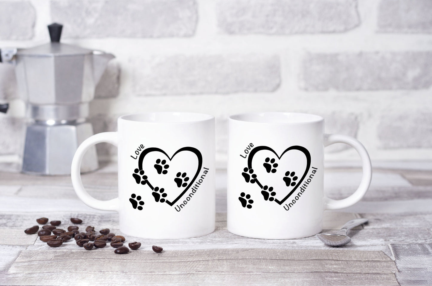 Dog Love Unconditional Heart Mug