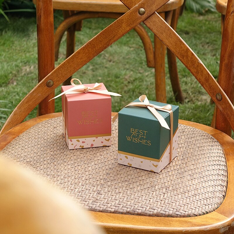 New Gift Wrapping Boxes Square Wedding Favors Candy Bag Packaging