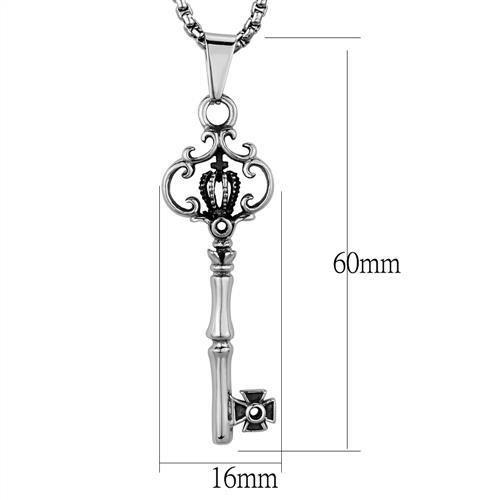 High polished (no plating) Stainless Steel Key Necklace