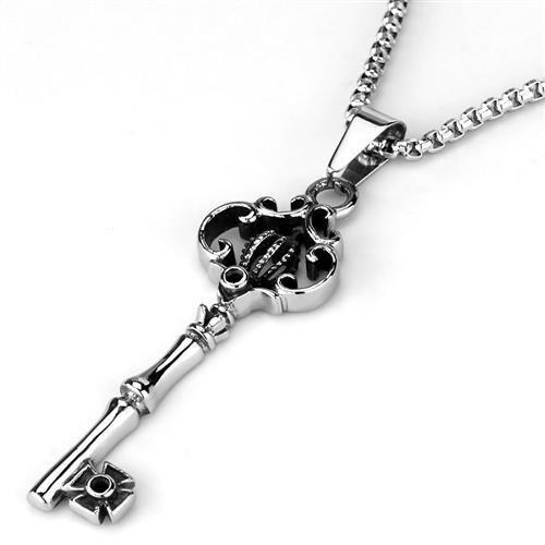 High polished (no plating) Stainless Steel Key Necklace