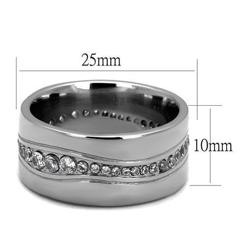 Men's Ring Beautiful Stainless Steel Cubic Zirconia