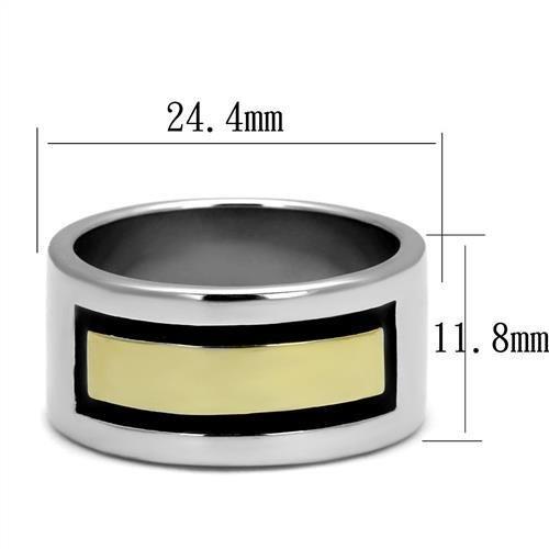 Men's Two-Tone IP Gold (Ion Plating) Stainless Steel Ring