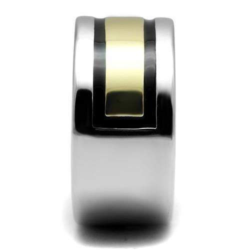 Men's Two-Tone IP Gold (Ion Plating) Stainless Steel Ring