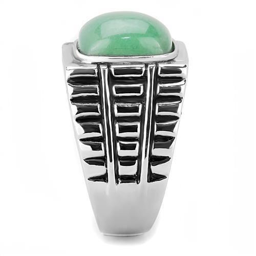 Green Stone High polished (no plating) Stainless Steel Ring