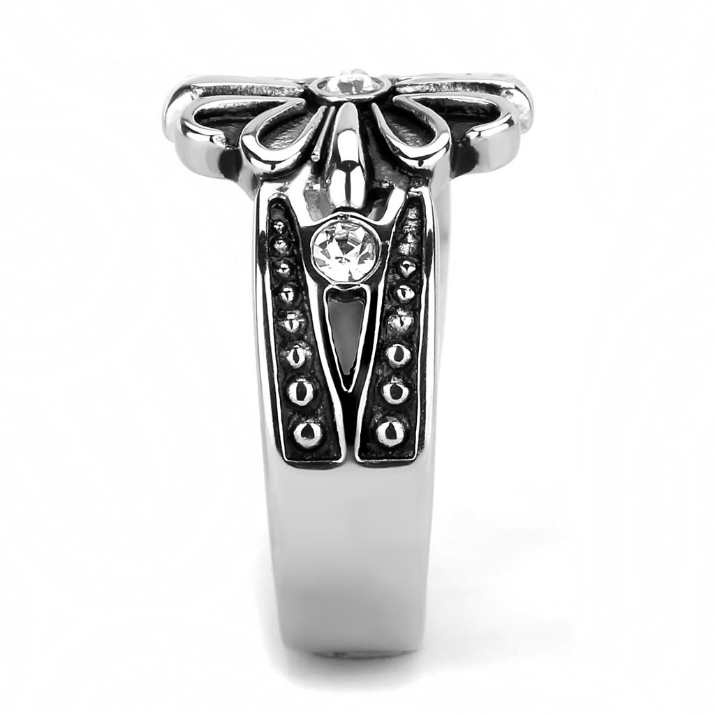 TK3462 - High polished (no plating) Stainless Steel Ring with Top