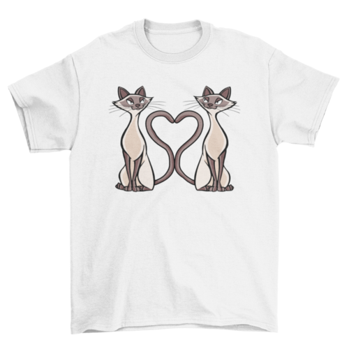 Siamese cats heart t-shirt