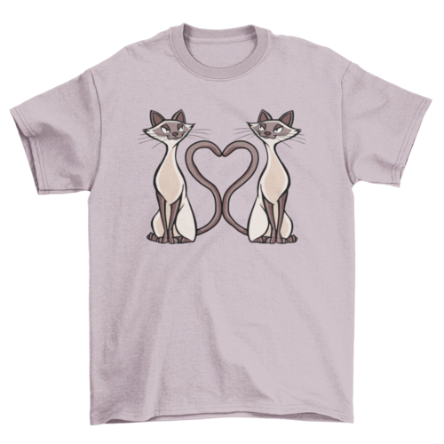 Siamese cats heart t-shirt