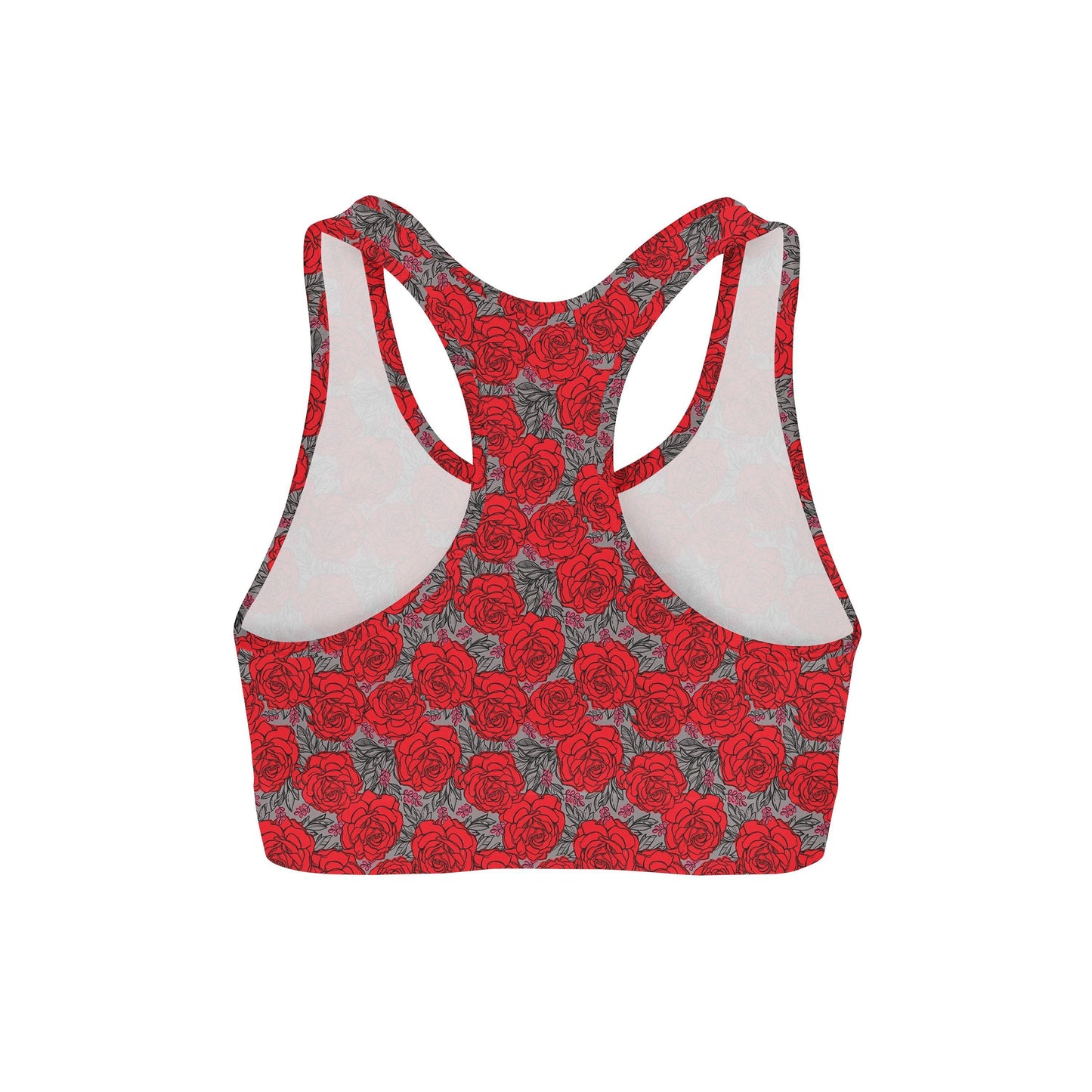 Drawn Roses Sports Bra