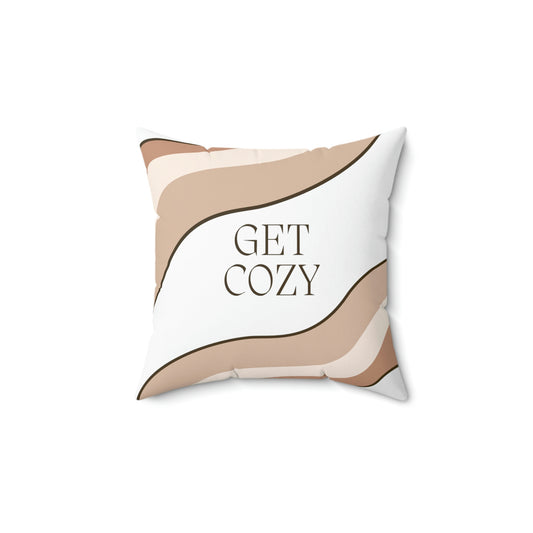 GET COZY Spun Polyester Square Pillow