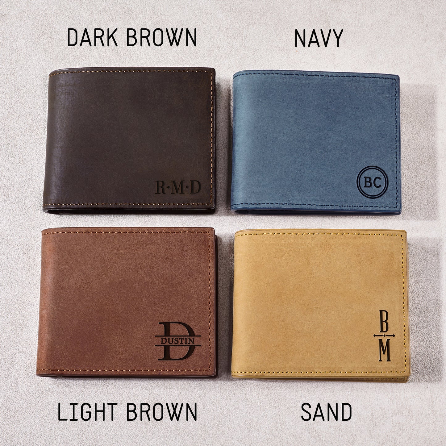 Men's Personalized Genuine Leather Bifold Wallet