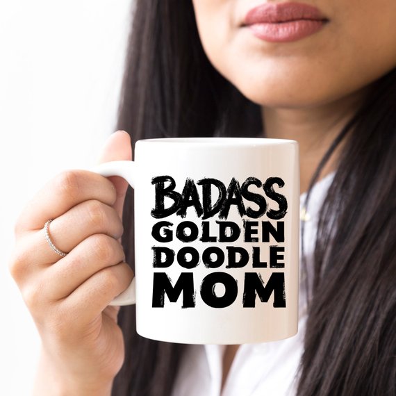 Funny Goldendoodle Mug - Badass Goldendoodle MOM -