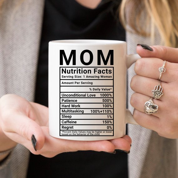 Mother's Day Coffee Mug - Mom Nutrition Facts