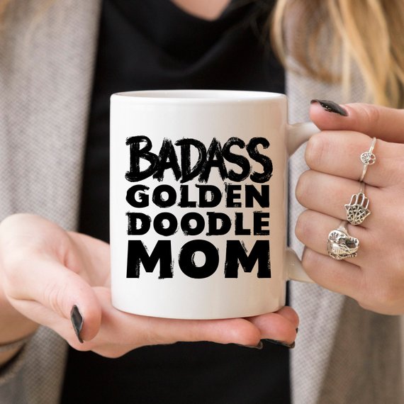 Funny Goldendoodle Mug - Badass Goldendoodle MOM -