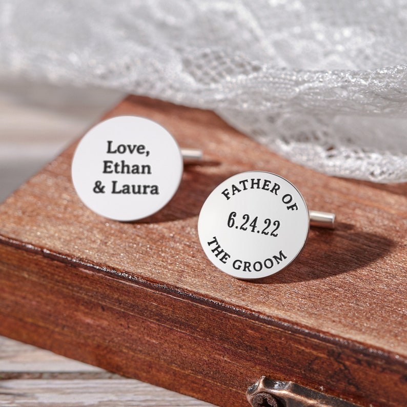 Personalized Cufflinks, Father Of The Groom Gift, Dad Gift from Son