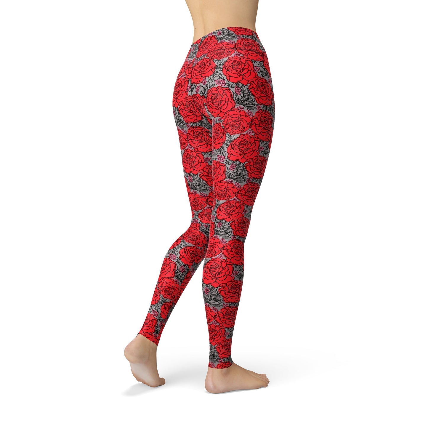 Jean Drawn Roses Leggings