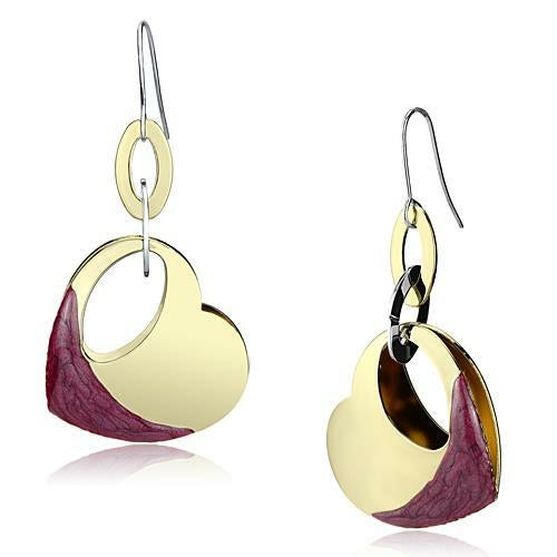 Gold Iron Earrings with Epoxy in Siam LO2693