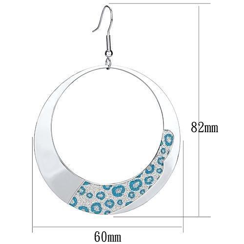 Aqua Leopard Rhodium Iron Earrings LO2728