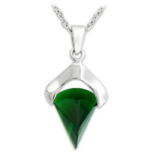 Silver 925 Sterling Silver Pendant with Synthetic Gem