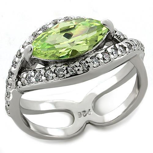 Rhodium 925 Sterling Silver Ring with AAA Grade CZ