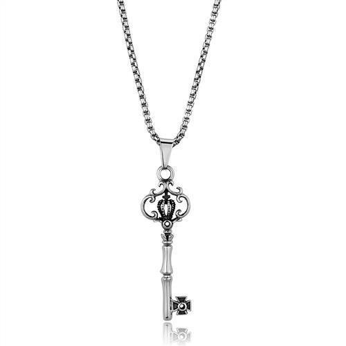 High polished (no plating) Stainless Steel Key Necklace