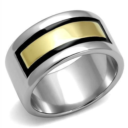 Men's Two-Tone IP Gold (Ion Plating) Stainless Steel Ring