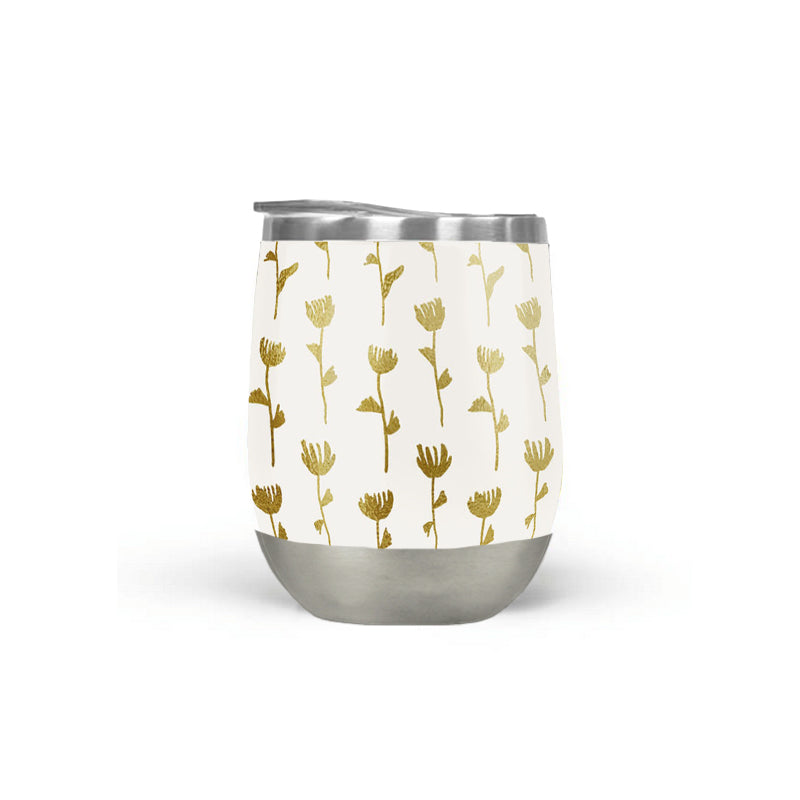 Gold Flower Wine Tumbler