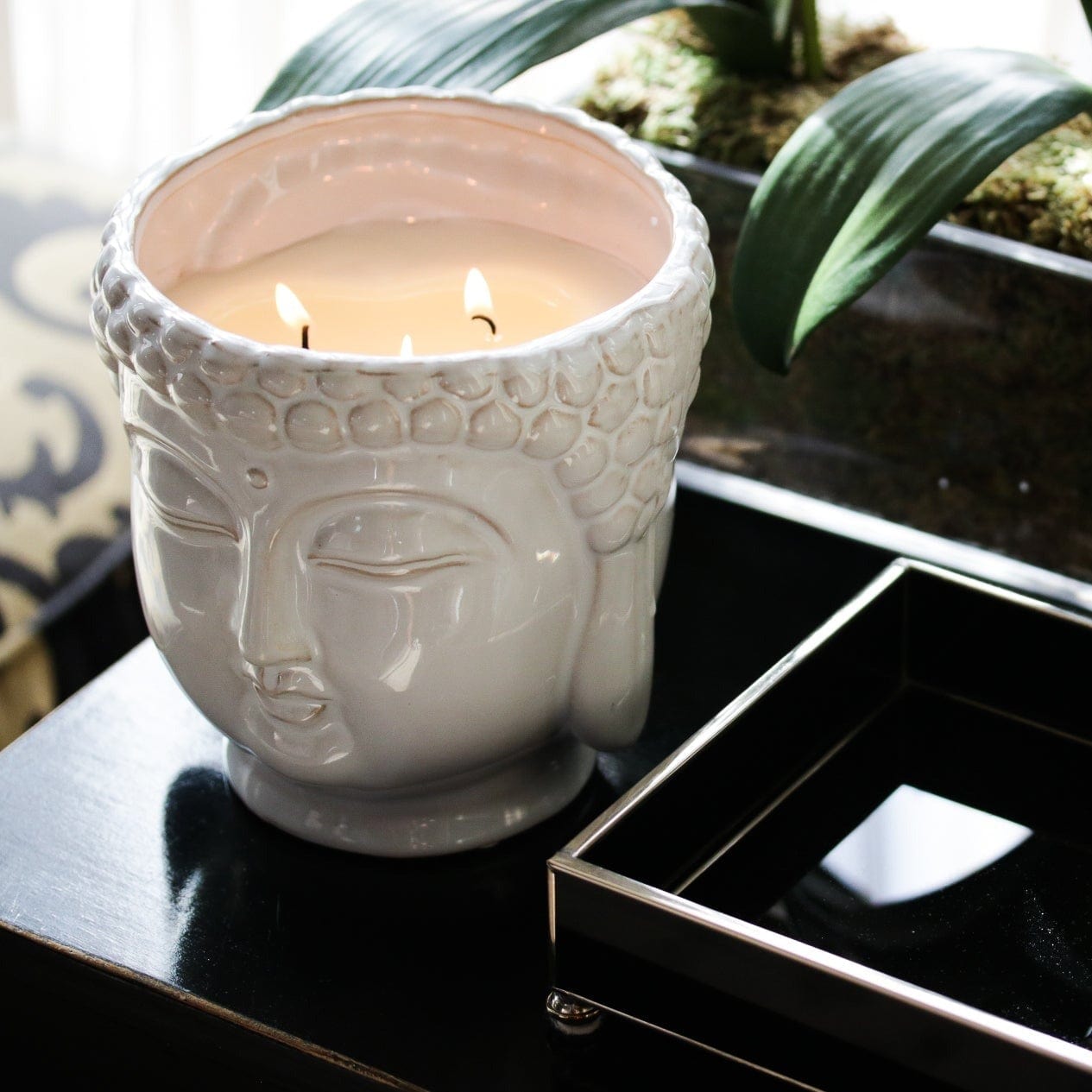 Deluxe White Buddha Candle